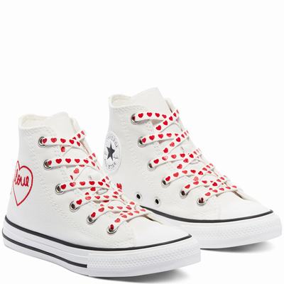 Converse Valentine's Day Chuck Taylor All Star - Lasten Matalavartiset Tennarit - Valkoinen/Punainen